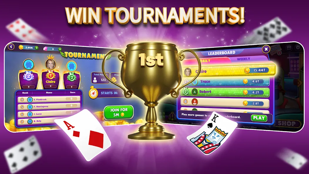 Gin Rummy Elite: Online Game [MOD: безлимитные фишки и быстрая игра] Screenshot 4