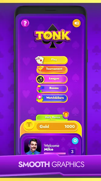 Tonk - Classic Card Game [MOD: безлимитные деньги и подсказки] Screenshot 2