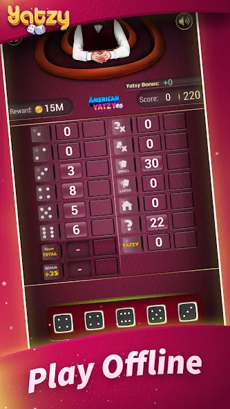 Yatzy - Offline Dice Games [MOD: без рекламы и бесконечные броски] Screenshot 1