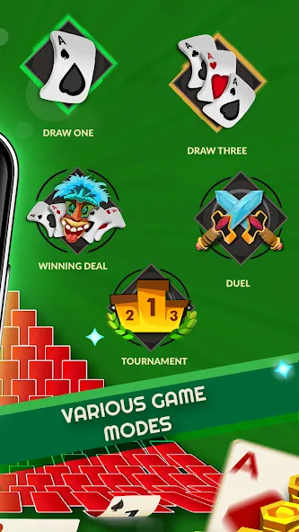 Solitaire - Offline Card Games [MOD: без рекламы и все карты открыты] Screenshot 5