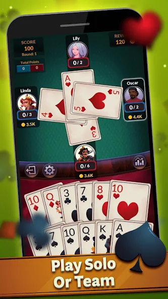 Spades - Offline Card Games [MOD: без рекламы и все режимы открыты] Screenshot 2