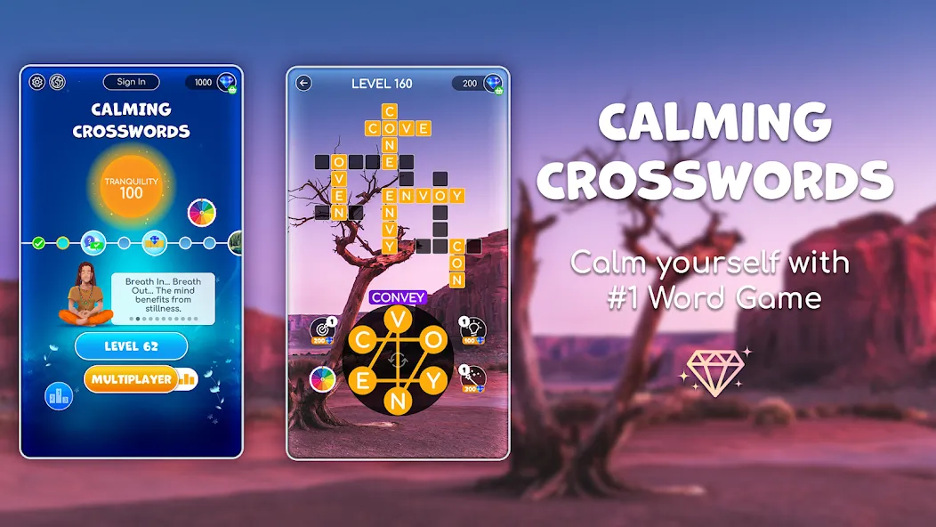 Calming Crosswords Word Puzzle [MOD: без рекламы и подсказки бесплатно] Screenshot 1