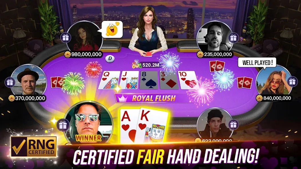 Poker Fever - Win your Fame [MOD: бесконечные фишки и удача] Screenshot 1