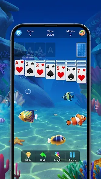 Solitaire, Klondike Card Games [MOD: безлимитные подсказки и отмены хода] Screenshot 1