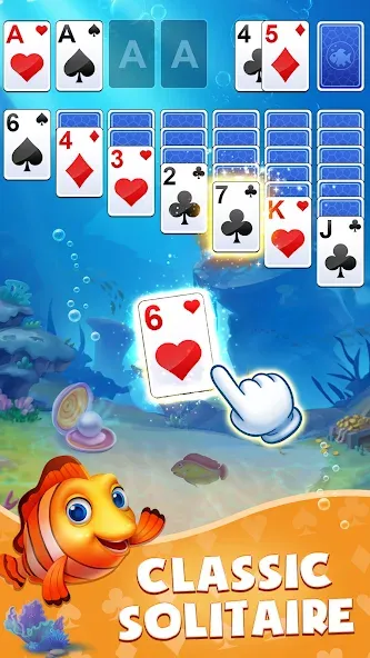 Solitaire: Fish Master [MOD: безлимитные монеты и рыбки] Screenshot 1