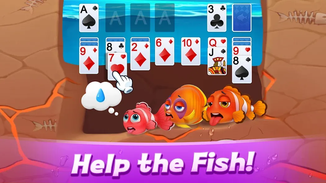 Solitaire 3D Fish [MOD: безлимитные монеты и все рыбы открыты] Screenshot 1