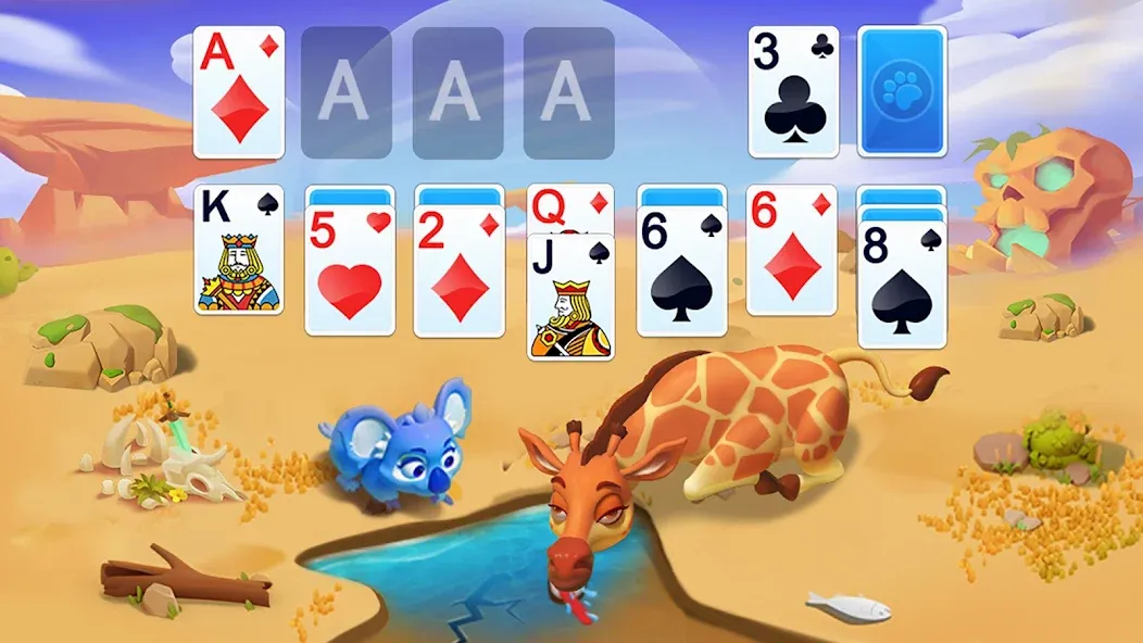 Solitaire - Wild Park [MOD: безлимитные подсказки и джокеры] Screenshot 1