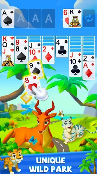 Solitaire - Wild Park [MOD: безлимитные подсказки и джокеры] Screenshot 4