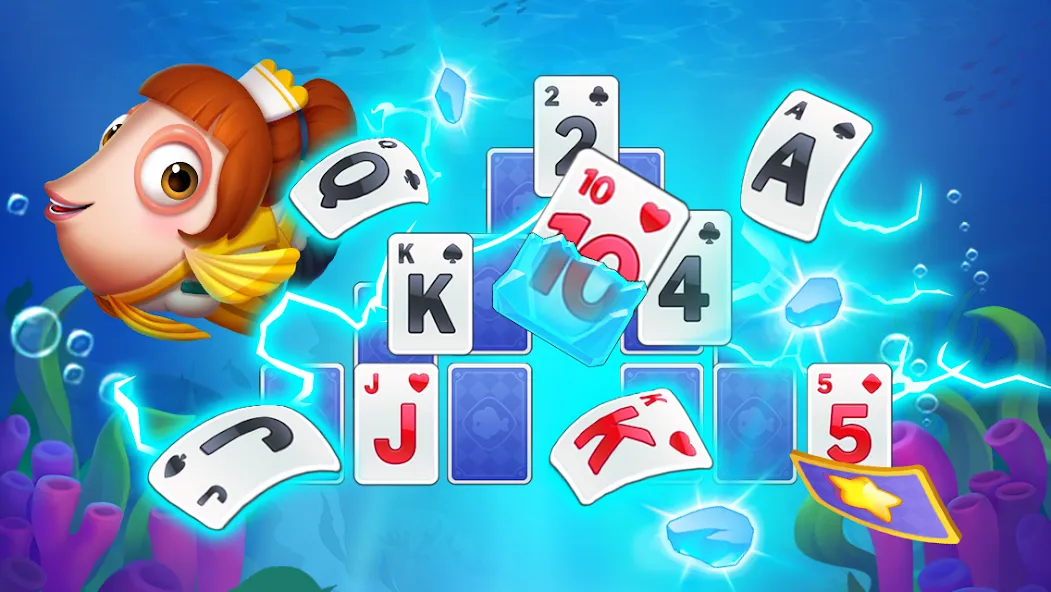 Solitaire TriPeaks Fish [MOD: безлимитные монеты и бонусы] Screenshot 2