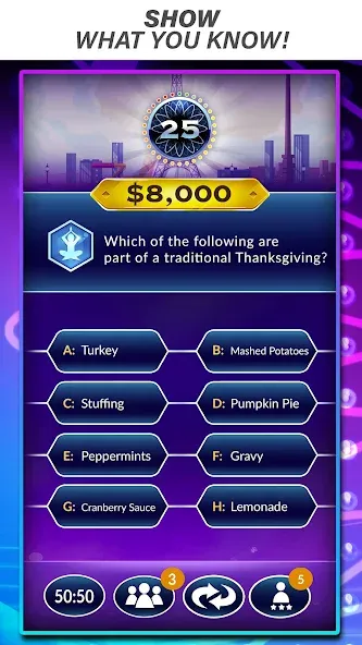 Official Millionaire Game [MOD: безлимитные подсказки и жизни] Screenshot 1