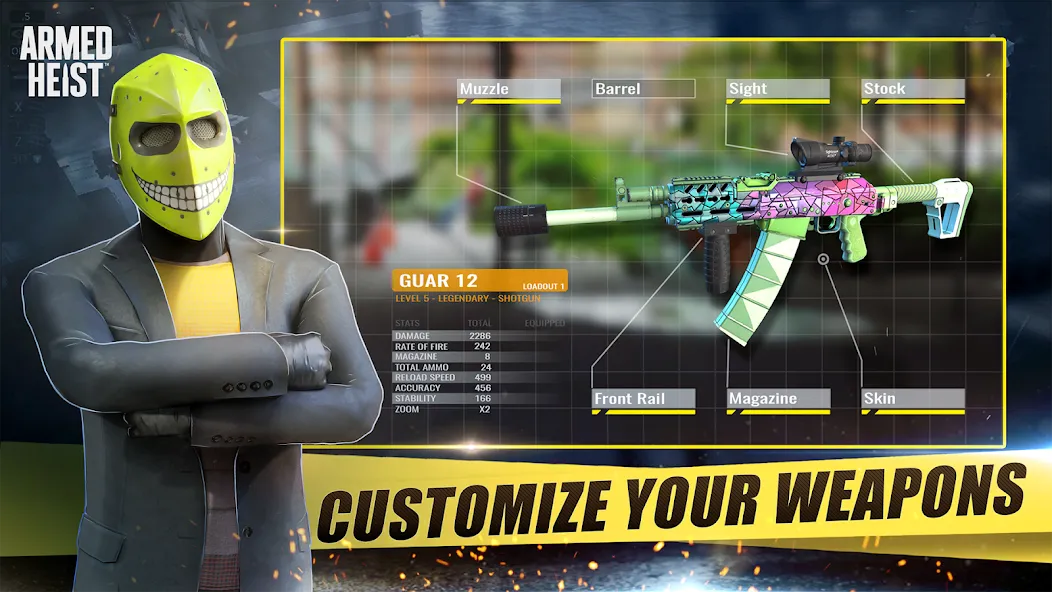 Armed Heist: Shooting gun game [MOD: безлимитные деньги и оружие] Screenshot 3