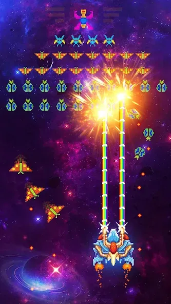 Space Shooter: Galaxy Attack [MOD: безлимитные деньги и мощное оружие] Screenshot 5