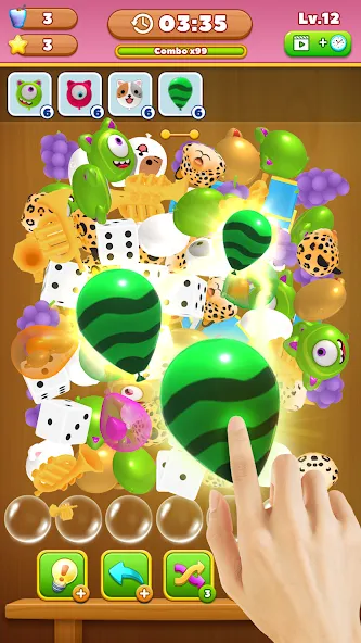 Match Triple Balloon [MOD: безлимитные монеты и все уровни открыты] Screenshot 2
