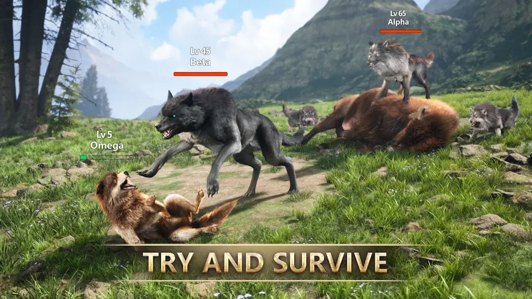 Wolf Game: Wild Animal Wars [MOD: безлимитные ресурсы и мощные волки] Screenshot 1