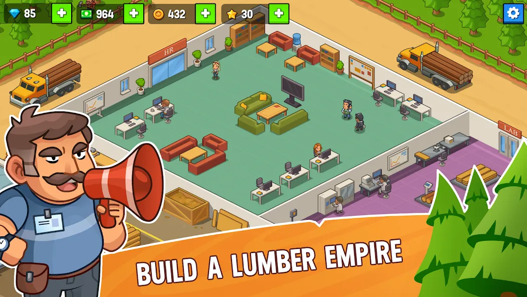Lumber Inc Tycoon [MOD: безлимитные деньги и ресурсы] Screenshot 1