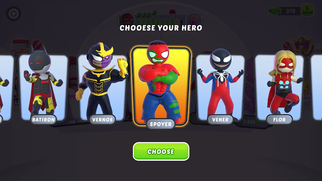Stick Hero: Comic Superhero [MOD: безлимитные монеты и все герои] Screenshot 2