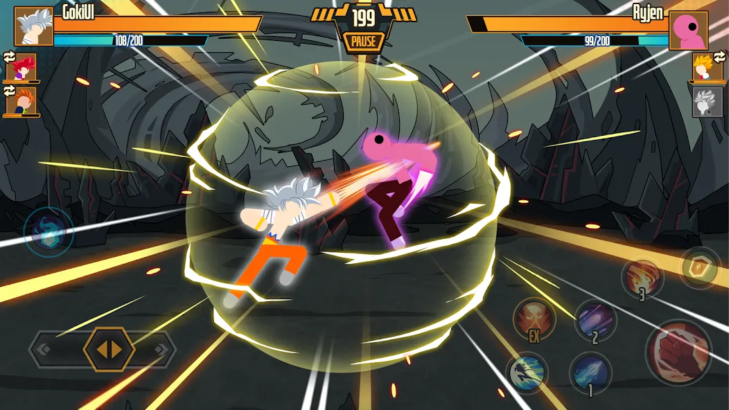 Stickman Dragon Fight - Super [MOD: безлимитные деньги и энергия] Screenshot 1
