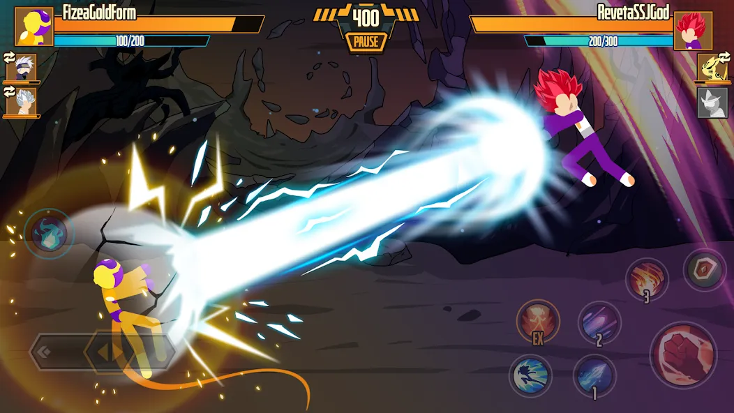 Stickman Dragon Fight - Super [MOD: безлимитные деньги и энергия] Screenshot 2
