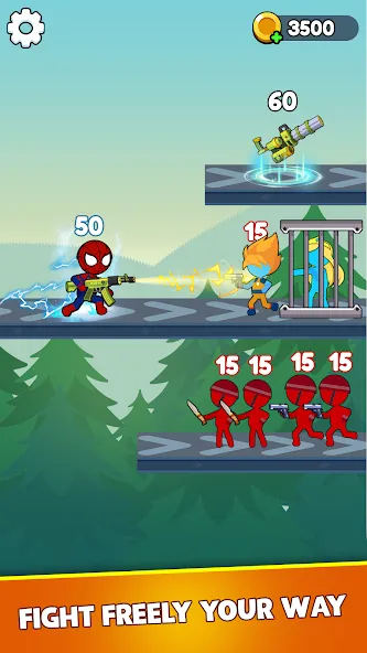 Stick Shooter: Battle Game [MOD: безлимитные патроны и здоровье] Screenshot 1