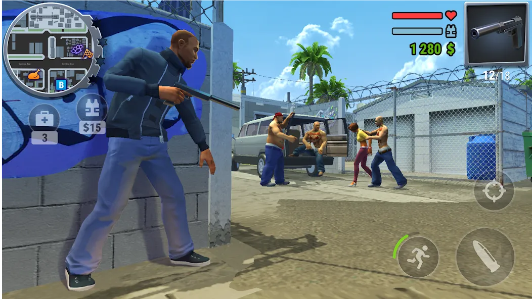 Gangs Town Story [MOD: безлимитные деньги и оружие] Screenshot 4