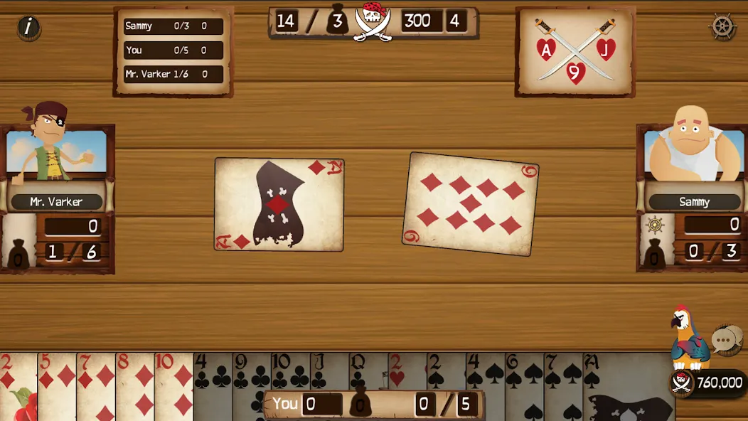 Spades Cutthroat Pirates [MOD: безлимитные монеты и пиратские бонусы] Screenshot 2