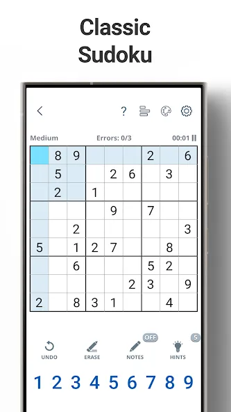 Sudoku Levels: Daily Puzzles [MOD: подсказки и все уровни открыты] Screenshot 1