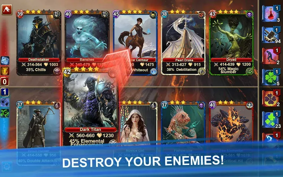 Blood of Titans: Card Battle [MOD: безлимитные ресурсы и усиленные карты] Screenshot 1