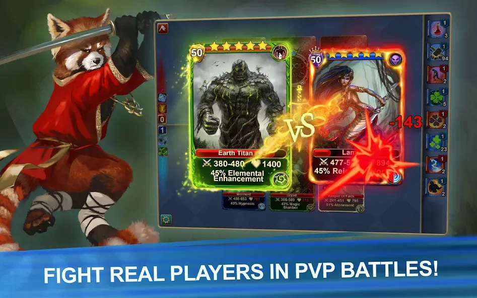 Blood of Titans: Card Battle [MOD: безлимитные ресурсы и усиленные карты] Screenshot 4
