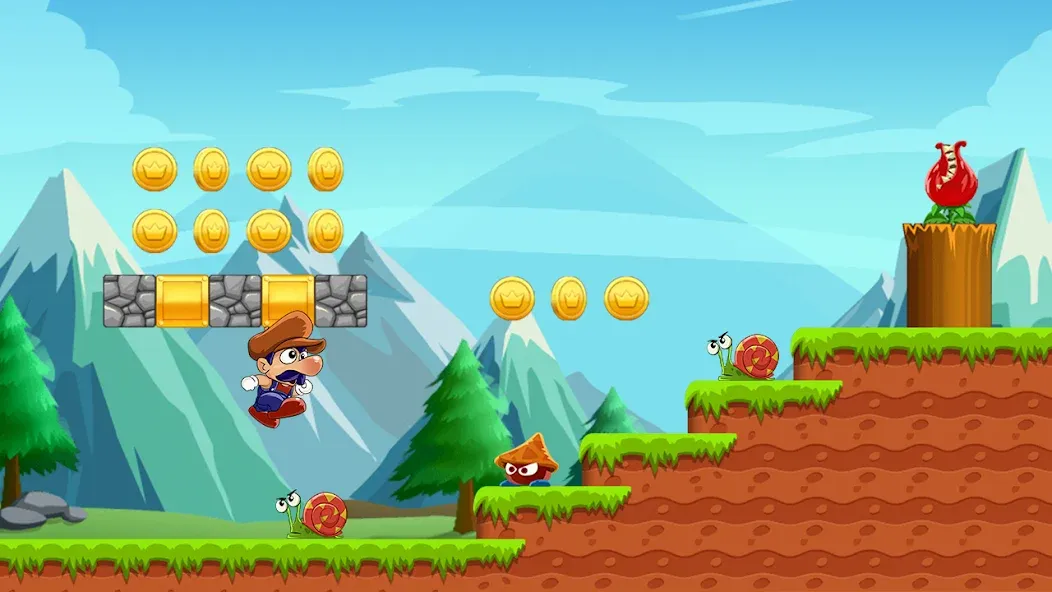 Super Bino Go:Adventure Jungle [MOD: безлимитные деньги и все уровни] Screenshot 1