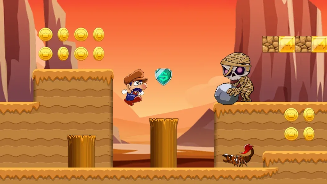 Super Bino Go:Adventure Jungle [MOD: безлимитные деньги и все уровни] Screenshot 2