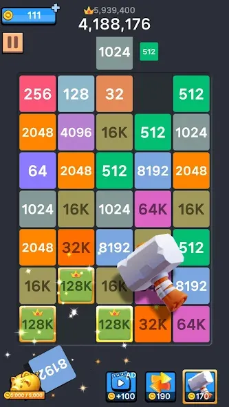 Drop Merge : Number Puzzle [MOD: без рекламы и безлимитные монеты] Screenshot 5