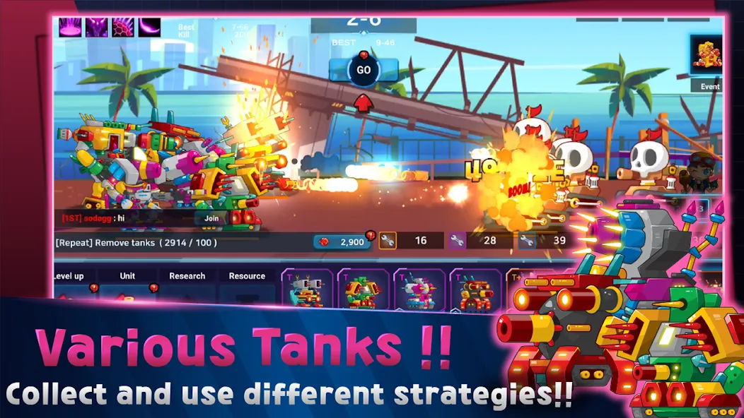 Mini Robot Tank : idle [MOD: безлимитные деньги и оружие] Screenshot 2