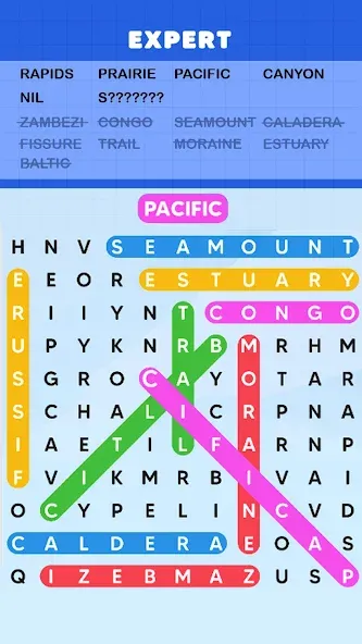Word Search Puzzle Challenge [MOD: без рекламы и все подсказки] Screenshot 2