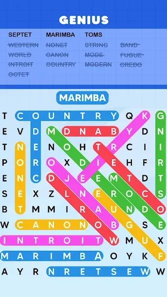Word Search Puzzle Challenge [MOD: без рекламы и все подсказки] Screenshot 3