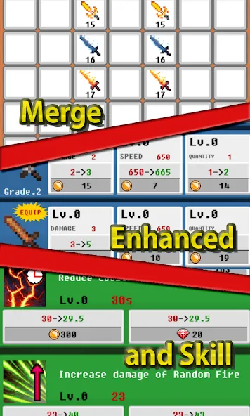 Merge Sword :Idle Merged Sword [MOD: безлимитные монеты и усиленные мечи] Screenshot 2