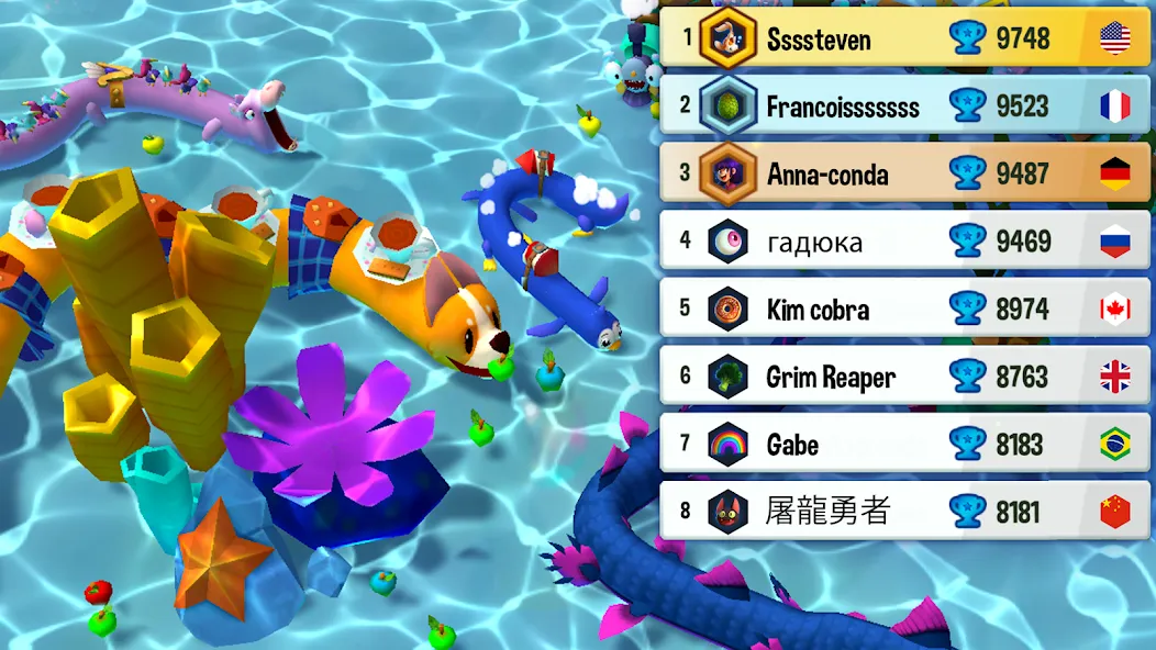 Snake Rivals - Fun Snake Game [MOD: без рекламы и много монет] Screenshot 4