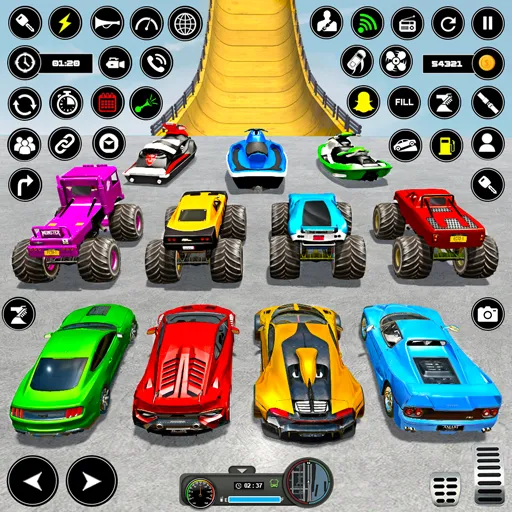 Crazy Ramp Car Stunt Master 3D [MOD: безлимитные деньги и все машины открыты] Screenshot 1