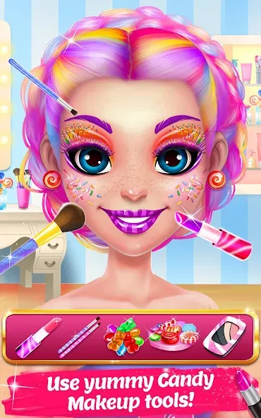 Candy Makeup Beauty Game [MOD: безлимитные деньги и макияж открыт] Screenshot 2
