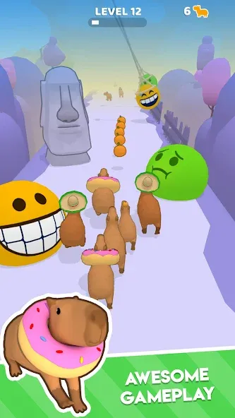 Capybara Rush [MOD: много монет и бонусов] Screenshot 2