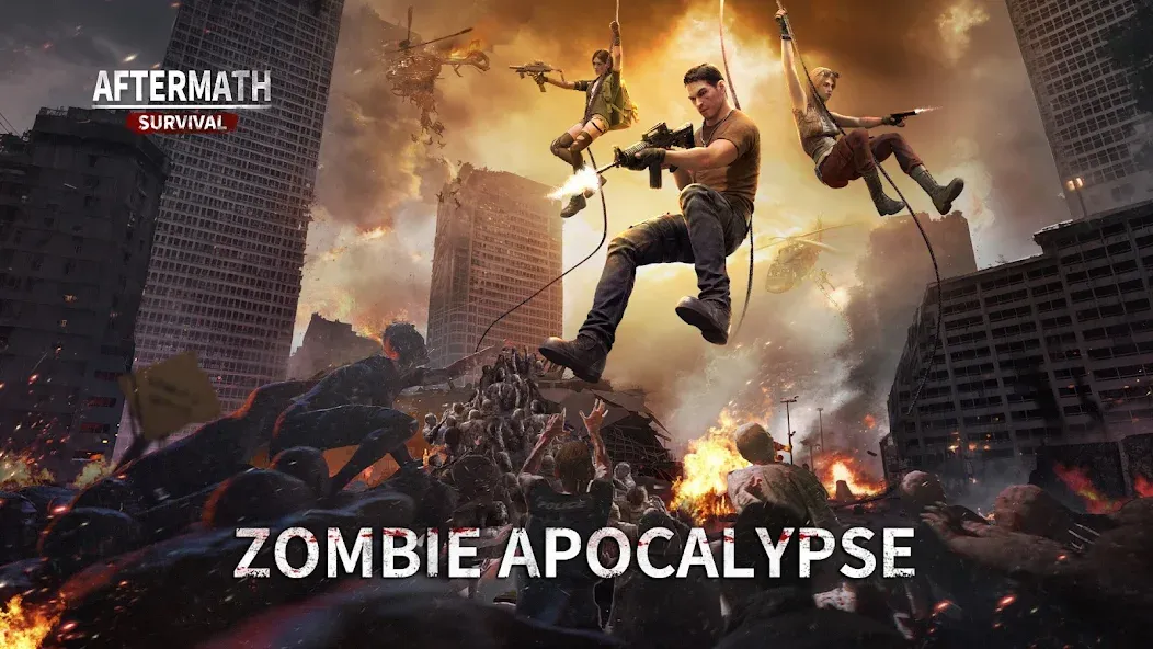 Aftermath Survival: Zombie War [MOD: безлимитные ресурсы и оружие] Screenshot 1