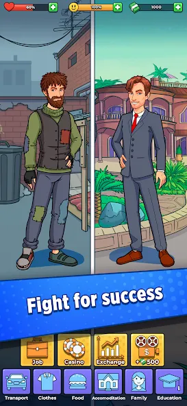 Hobo Life: Business Simulator [MOD: безлимитные деньги и ресурсы] Screenshot 1