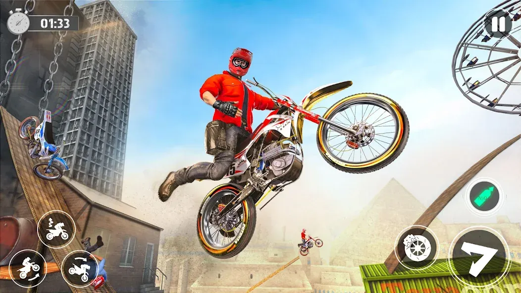 Bike Stunt Race Tricks Master [MOD: безлимитное топливо и открыты трассы] Screenshot 1