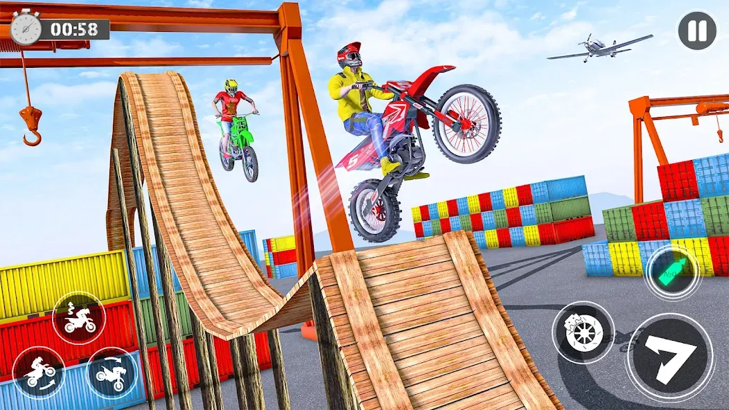 Bike Stunt Race Tricks Master [MOD: безлимитное топливо и открыты трассы] Screenshot 4