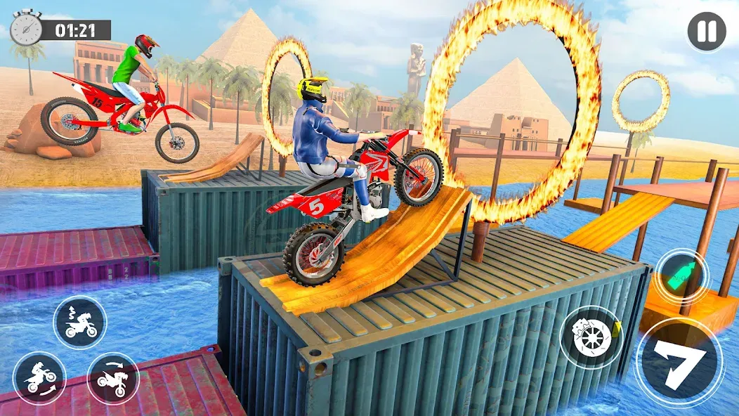 Bike Stunt Race Tricks Master [MOD: безлимитное топливо и открыты трассы] Screenshot 5