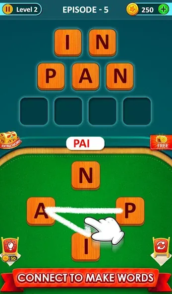 Word Game 2024 - Word Connect [MOD: безлимитные подсказки и монеты] Screenshot 1