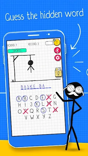 Hangman [MOD: без рекламы и бесконечные подсказки] Screenshot 1