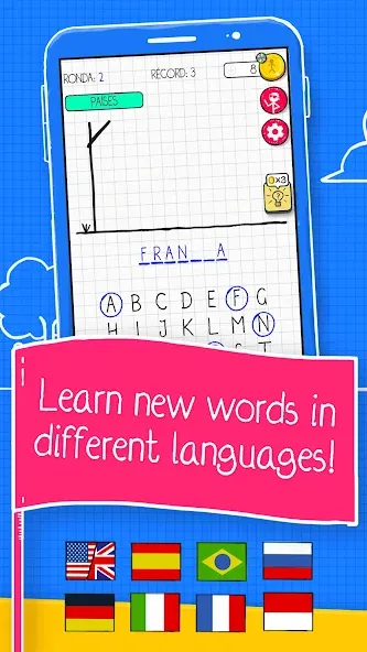 Hangman [MOD: без рекламы и бесконечные подсказки] Screenshot 2