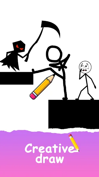 Save The Stick: Draw 2 Save [MOD: безлимитные подсказки и открыты все уровни] Screenshot 1