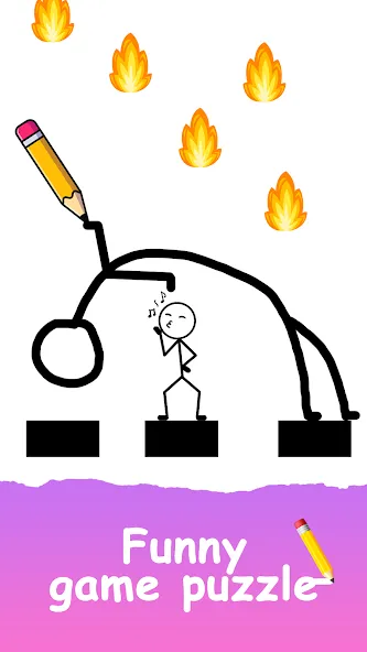 Save The Stick: Draw 2 Save [MOD: безлимитные подсказки и открыты все уровни] Screenshot 3