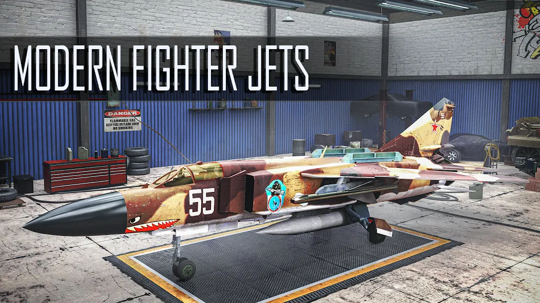Jet Fighter: Sky Combat 3D [MOD: безлимитные деньги и патроны] Screenshot 3